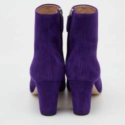 Miu Miu Purple Suede Ankle Length Boots Size 37.5