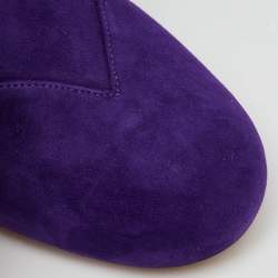 Miu Miu Purple Suede Ankle Length Boots Size 37.5