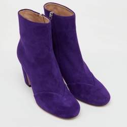 Miu Miu Purple Suede Ankle Length Boots Size 37.5