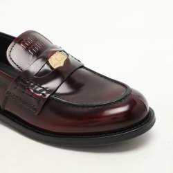 Miu Miu Burgundy Leather Penny Loafers Size 37