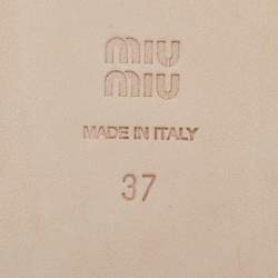 Pre Owned Miu Miu Black Leather Ballerina Flat Mules Size 37