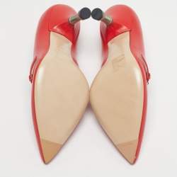 Pre Owned Miu Miu Red Leather T-Strap Pumps Size 36