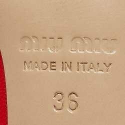 Pre Owned Miu Miu Red Leather T-Strap Pumps Size 36