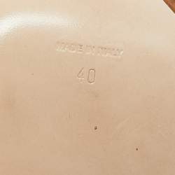 مملوكة مسبقًا Miu Miu Size 40 Brown Crocodile Leather Crystal Embellished Slide Sandals