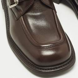 مملوكة مسبقًا حذاء ديربي ميو ميو جلد بني بإبزيم مقاس 37