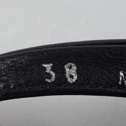 Pre Owned Miu Miu Size 38 Black Leather Studds Thong Slingback Sandals