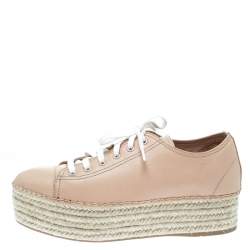 مملوكة مسبقًا حذاء رياضي ميو ميو نعل سميك إسبادريل وردي فاتح مقاس 40