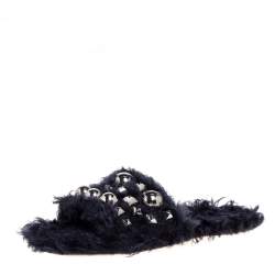 miu miu fur slides
