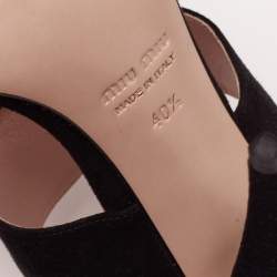 Miu Miu Black Suede Banded Sandals Size 40.5