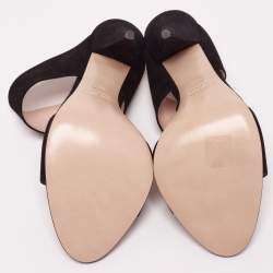 Miu Miu Black Suede Banded Sandals Size 40.5
