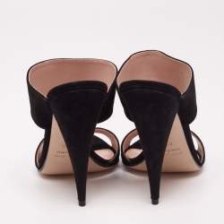 Miu Miu Black Suede Banded Sandals Size 40.5
