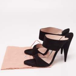 Miu Miu Black Suede Banded Sandals Size 40.5