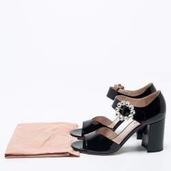 Pre Owned Miu Miu Black Patent Leather Mary Jane Pumps Size 40