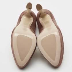 Pre Owned Miu Miu Dusty Pink Suede Platform Pumps Size 38.5