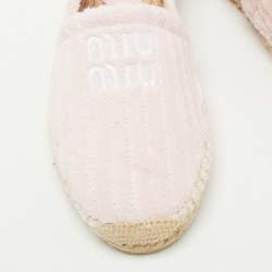 Miu Miu Pink Fabric Flat Espadrilles Size 40