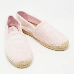 Miu Miu Pink Fabric Flat Espadrilles Size 40