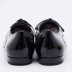 Miu Miu Black Patent Leather Lace Up Derby Size 38.5