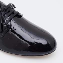 Miu Miu Black Patent Leather Lace Up Derby Size 38.5