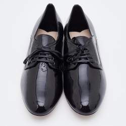 Miu Miu Black Patent Leather Lace Up Derby Size 38.5