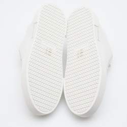 Pre Owned Miu Miu White Leather Lace Up Sneakers Size 38