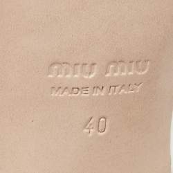 Pre Owned Miu Miu White Satin Beads Embellished Bow Ankle Strap Sandals Size 40