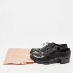 Miu Miu Black Brogue Leather Oxfords Size 39