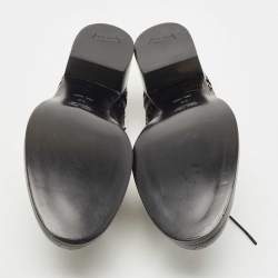 Miu Miu Black Brogue Leather Oxfords Size 39