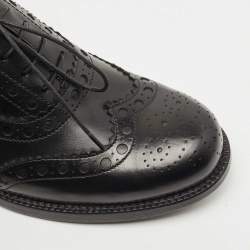 Miu Miu Black Brogue Leather Oxfords Size 39