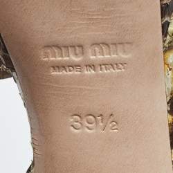 مملوكة مسبقًا Miu Miu Two Tone Python Ankle Strap Platform Sandals Size 39.5