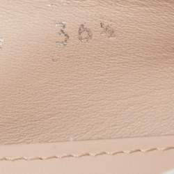 Pre Owned Miu Miu Silver Glitter Ballet Flats Size 36.5