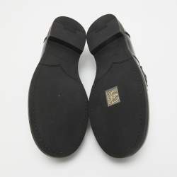 Miu Miu Black Leather Slip On Loafers Size 39