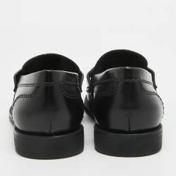 Miu Miu Black Leather Slip On Loafers Size 39
