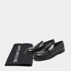 Miu Miu Black Leather Slip On Loafers Size 39