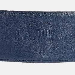 Miu Miu Blue Suede Waist Belt 75CM