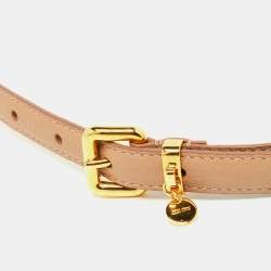 Pre Owned Miu Miu Pink Leather Slim Waist Belt 75CM