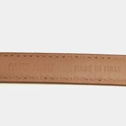 Pre Owned Miu Miu Pink Leather Slim Waist Belt 75CM