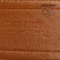 Pre Owned Miu Miu Brown Leather Wide Waist Buckle Belt 85CM