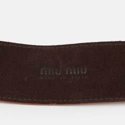 Miu Miu Orange Suede Clasp Belt 70 CM