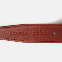 Miu Miu Burgundy Leather Chainlink Buckle Belt 80CM