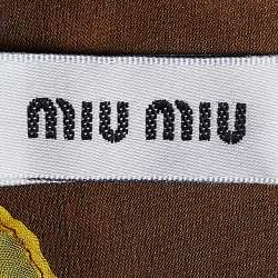 Miu Miu Brown Printed Silk Stole 