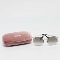 Miu Miu Black/Gold Gradient Manière Pearl Round Sunglasses