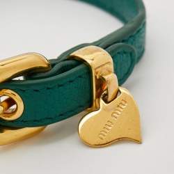 Miu Miu Leather Gold Tone Bracelet
