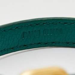 Miu Miu Leather Gold Tone Bracelet