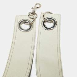 Miu Miu Off White Leather Buckle Waist Belt 85CM