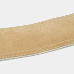 Miu Miu Off White Leather Buckle Waist Belt 85CM