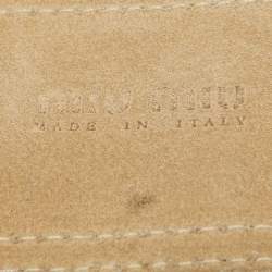 Miu Miu Off White Leather Buckle Waist Belt 85CM