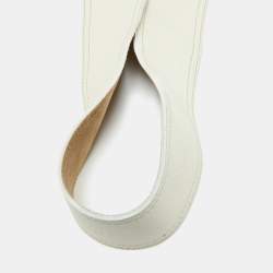 Miu Miu Off White Leather Buckle Waist Belt 85CM