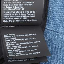 Pre Owned Miu Miu Blue Denim Logo Bucket Hat  