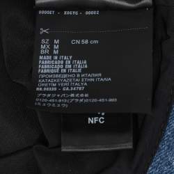 Pre Owned Miu Miu Blue Denim Logo Bucket Hat  