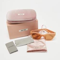 Miu Miu Peach SMU 01Y Logo Cat Eye Sunglasses